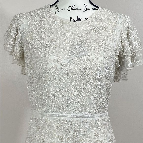 Mac Duggal Floral Beaded Sheath Dress size 6 - Picture 8 of 13